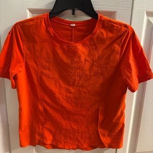 Orange lululemon lightweight shirt